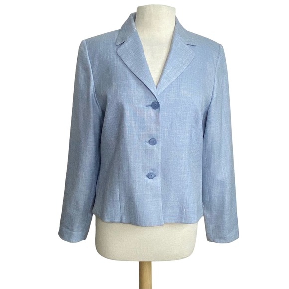 NWT Pendleton blue wool silk blend blazer 8 - Picture 1 of 14